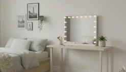 Glow Suuri Meikkipeili 80 cm valaistuksella lampuilla - Hollywood-peili USB-latauksella Valkoinen