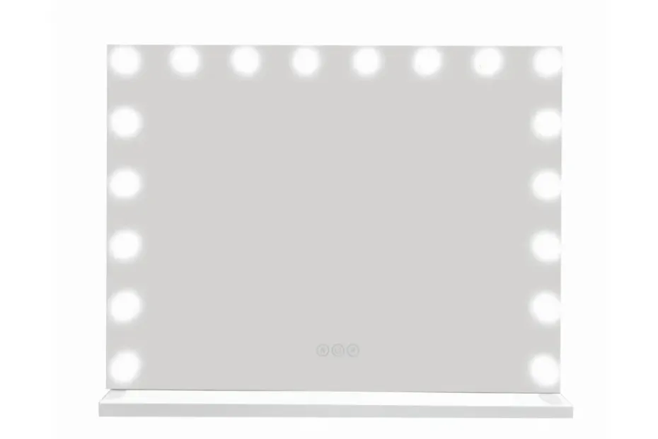 Glow Suuri Meikkipeili 80 cm valaistuksella lampuilla - Hollywood-peili USB-latauksella Valkoinen