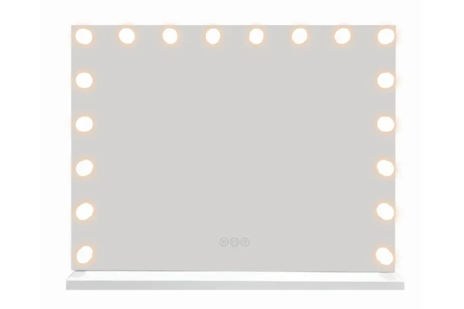 Glow Suuri Meikkipeili 80 cm valaistuksella lampuilla - Hollywood-peili USB-latauksella Valkoinen
