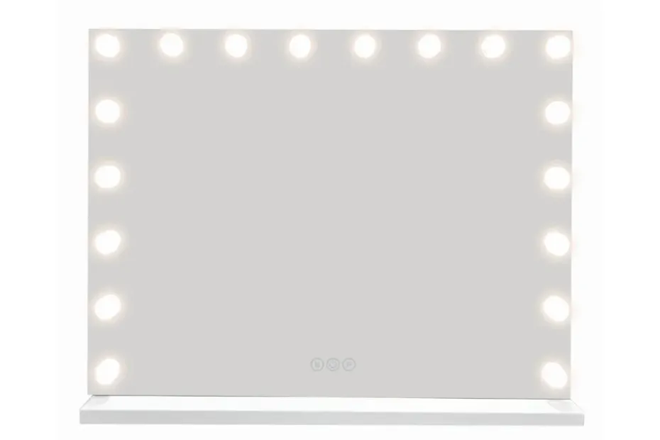 Glow Suuri Meikkipeili 80 cm valaistuksella lampuilla - Hollywood-peili USB-latauksella Valkoinen