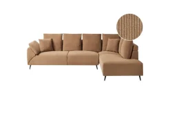 Hörnsoffa Beliani Lunner Beige, svart Brown||Black