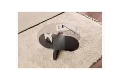 Kahvipöytä Aeris 75 cm Lasilevyllä Musta puu / Läpinäkyvä