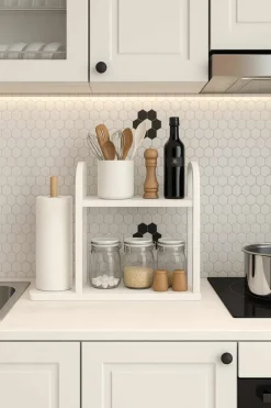 Keittiöhylly Hanah Home Peka Kitchen (45 x 36,8 x 17 cm) Valkoinen Valkoinen