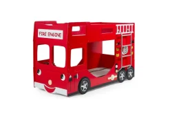 Kerrossänky Paloauto, punainen 90x200 cm Patjan kanssa Patjan kanssa