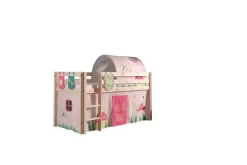 Keskikorkea sänky verholla Pino Kevät Luonnollinen, Luonnollinen, Ilman liukumäkeä, Kevät, Jousi, 3 Luonnollinen, Luonnollinen, Ilman liukumäkeä, Kevät, Jousi, 3