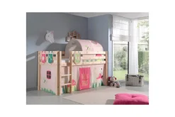 Keskikorkea sänky verholla Pino Kevät Luonnollinen, Luonnollinen, Ilman liukumäkeä, Kevät, Jousi, 3 Luonnollinen, Luonnollinen, Ilman liukumäkeä, Kevät, Jousi, 3