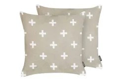 Koristetyynyt Velleia 2 kpl Beige/valkoinen Beige/valkoinen