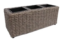 Kukkalaatikko Wicker 48x18xH18 cm Tummanruskea