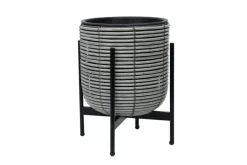 Kukkaruukku Wicker Telineellä 30x30xH38 cm Harmaa