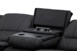 Kulmarecliner-sohva Comfort Living Singapore-recliner-sohva 3-istuttava keinonahka Musta