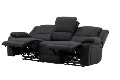 Kulmarecliner-sohva Comfort Living Singapore-recliner-sohva 3-istuttava keinonahka Musta