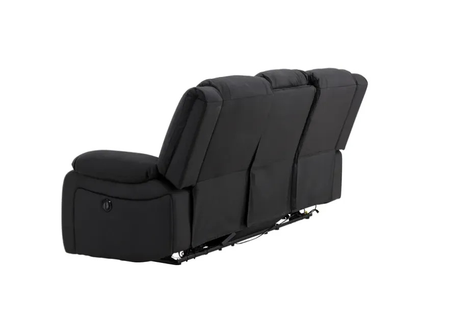 Kulmarecliner-sohva Comfort Living Singapore-recliner-sohva 3-istuttava keinonahka Musta
