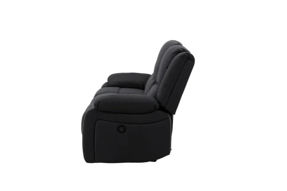 Kulmarecliner-sohva Comfort Living Singapore-recliner-sohva 3-istuttava keinonahka Musta