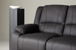 Kulmarecliner-sohva Comfort Living Singapore-recliner-sohva 3-istuttava keinonahka Musta