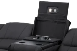 Kulmarecliner-sohva Comfort Living Singapore-recliner-sohva 3-istuttava keinonahka Musta