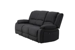 Kulmarecliner-sohva Comfort Living Singapore-recliner-sohva 3-istuttava keinonahka Musta