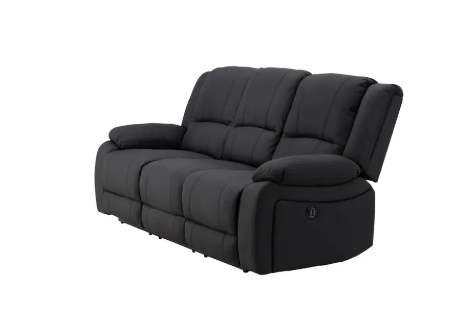 Kulmarecliner-sohva Comfort Living Singapore-recliner-sohva 3-istuttava keinonahka Musta