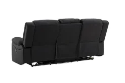 Kulmarecliner-sohva Comfort Living Singapore-recliner-sohva 3-istuttava keinonahka Musta