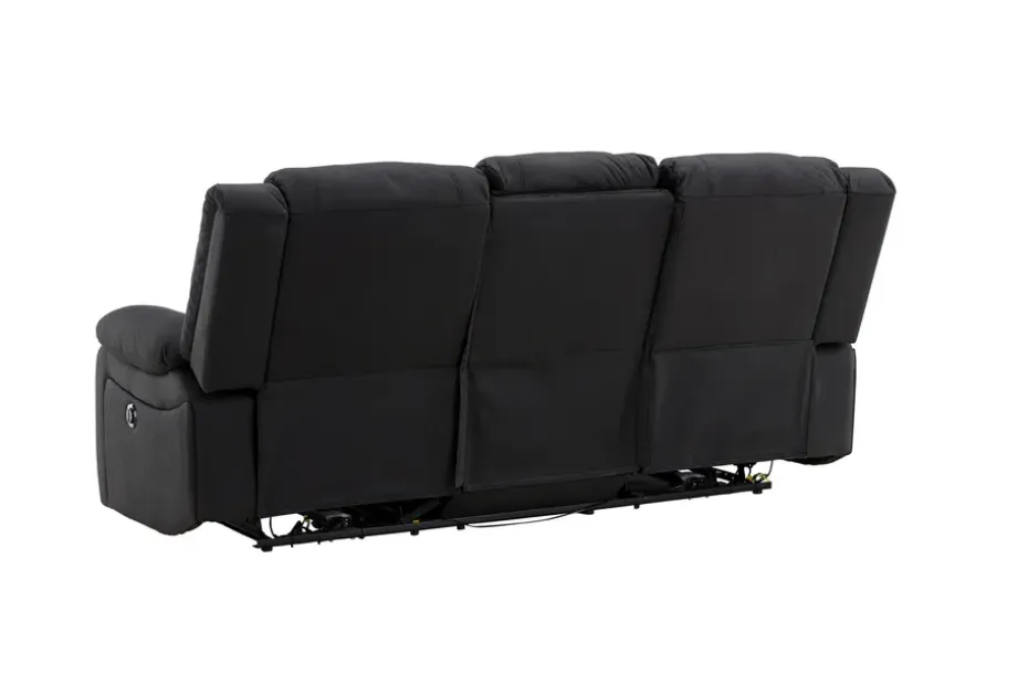 Kulmarecliner-sohva Comfort Living Singapore-recliner-sohva 3-istuttava keinonahka Musta