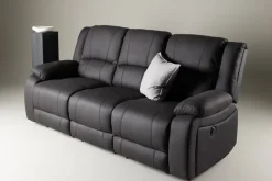 Kulmarecliner-sohva Comfort Living Singapore-recliner-sohva 3-istuttava keinonahka Musta