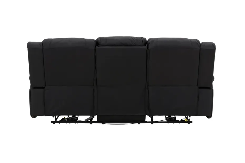 Kulmarecliner-sohva Comfort Living Singapore-recliner-sohva 3-istuttava keinonahka Musta