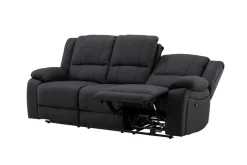 Kulmarecliner-sohva Comfort Living Singapore-recliner-sohva 3-istuttava keinonahka Musta