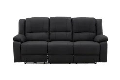Kulmarecliner-sohva Comfort Living Singapore-recliner-sohva 3-istuttava keinonahka Musta