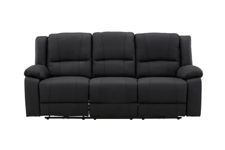 Kulmarecliner-sohva Comfort Living Singapore-recliner-sohva 3-istuttava keinonahka Musta