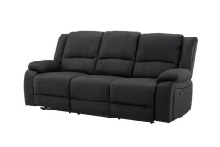 Kulmarecliner-sohva Comfort Living Singapore-recliner-sohva 3-istuttava keinonahka Musta