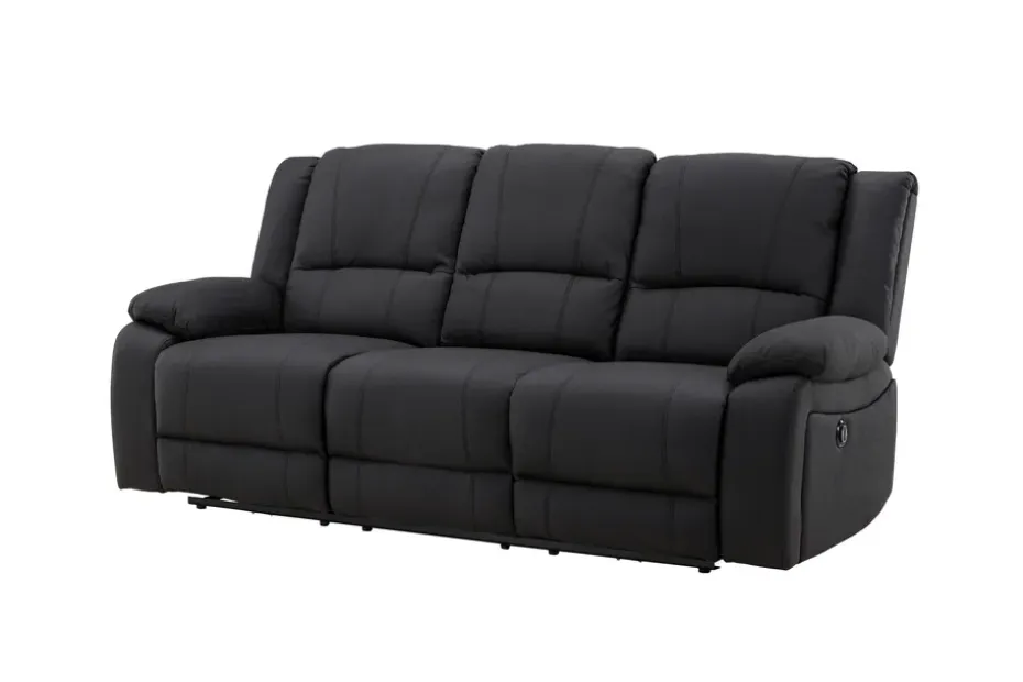 Kulmarecliner-sohva Comfort Living Singapore-recliner-sohva 3-istuttava keinonahka Musta
