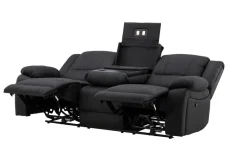 Kulmarecliner-sohva Comfort Living Singapore-recliner-sohva 3-istuttava keinonahka Musta