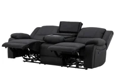 Kulmarecliner-sohva Comfort Living Singapore-recliner-sohva 3-istuttava keinonahka Musta