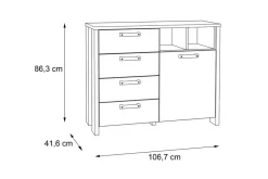 Lipasto Treknow 107 cm Ruskea/Harmaa