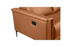 Loft24 2-istuttava sohva Lund Konjakki, Nahka/PU, Manuaalinen nojatuoli Konjakki, Nahka/PU, Manuaalinen nojatuoli