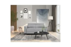Loft24 2-istuttava sohva Lund Vaaleanharmaa, Belfast-kangas, Manuaalinen nojatuoli Vaaleanharmaa, Belfast-kangas, Manuaalinen nojatuoli