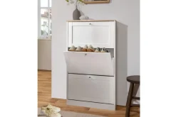 Loft24 Kenkälaatikko Heinina 70 cm Valkoinen/Ruskea