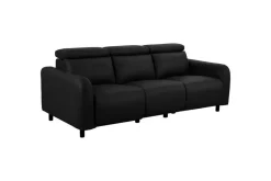 Loft24 Recliner-sohva ilman kulmaa Loft24 3-istuttava sohva Loft24 Skaane, 2 sähköistä lepotuolia Musta Keinonahka