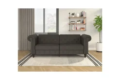 Loft24 Vuodesohva Felix 236x87x83 cm, Antrasiitti, Mikrokuitu/Puu/Metalli 236x87x83 cm, Antrasiitti, Mikrokuitu/Puu/Metalli