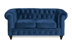 Manor House Chesterfield Lyx 2-istuttava pieni samettisohva – Syvä sohva 160 cm leveä