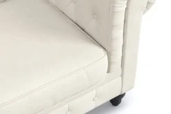 Manor House Chesterfield Lyx 2-istuttava samettisohva – Pieni syvä sohva Beige Sametti
