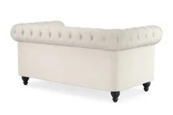 Manor House Chesterfield Lyx 2-istuttava samettisohva – Pieni syvä sohva Beige Sametti