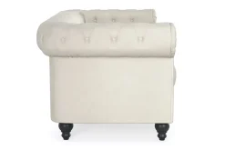 Manor House Chesterfield Lyx 2-istuttava samettisohva – Pieni syvä sohva Beige Sametti