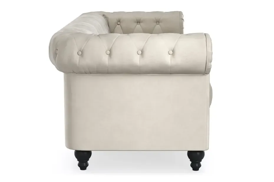 Manor House Chesterfield Lyx 3-istuttava samettisohva – Syvä sohva Beige