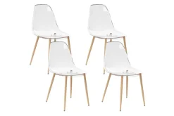 Matsalsstol Beliani Takilma set om 4 Transparent
