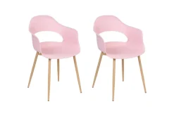 Matsalsstol Beliani Utica set om 2 Pink