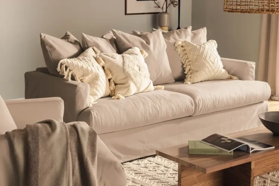 Menard 3-istuttava Syvä Kangassohva Beige