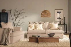 Menard 3-istuttava Syvä Kangassohva Beige