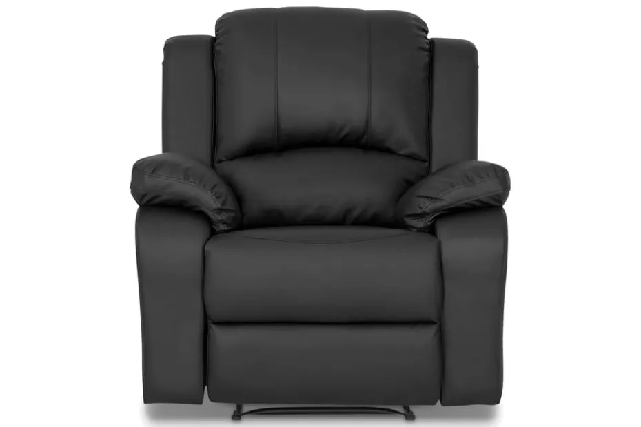 Navarro Recliner Sohvaryhmä 3+1 - Kallistettava sohva nojatuoli - Kotiteatterisohva keinonahkaa Musta