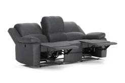 Norbo Recliner-sohva - Kallistettava sohva 3-istuttava - Kotiteatterisohva kangasta Tummanharmaa