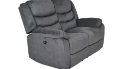Olvani 2-istuttava recliner-sohva kankaalla, sähkötoiminen Harmaa